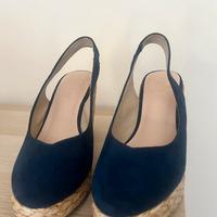 Scarpe blu con zeppa