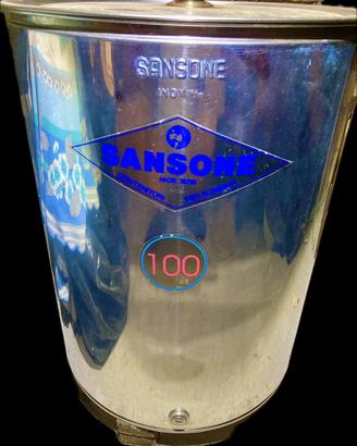 Fusto contenitore olio Sansone Inox 100 Lt  pari a