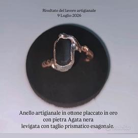 Anello in ottoneplaccato oro Agata unisex Trento 