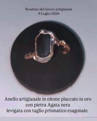 Anello in ottoneplaccato oro Agata unisex Trento 