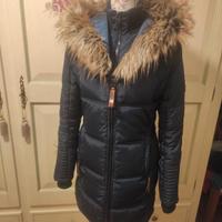 giubbotto imbottito blu notte con cappuccio S-M