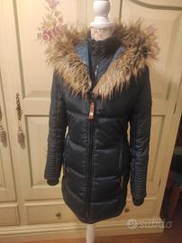 giubbotto imbottito blu notte con cappuccio S-M