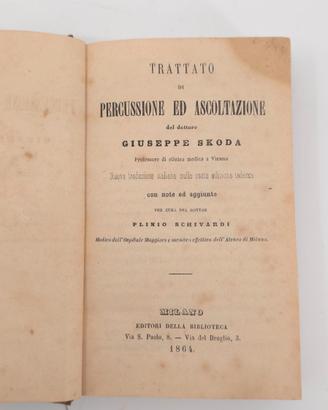 Trattato Percussione Skoda 1864 800 Libro Antico