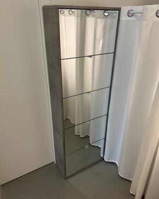 Scarpiera a specchio 25 posti h190