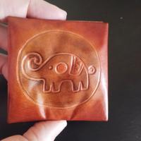 Portamonete Artigianale in Cuoio Etnico Elefante