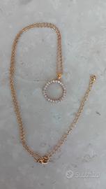 Collana vintage cerchio cristalli