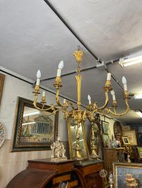 Lampadario bronzo oro