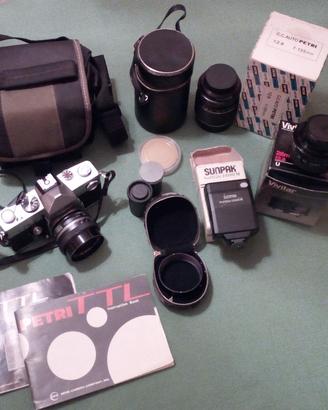 Macchina fotografica reflex Petri TTL + accessori