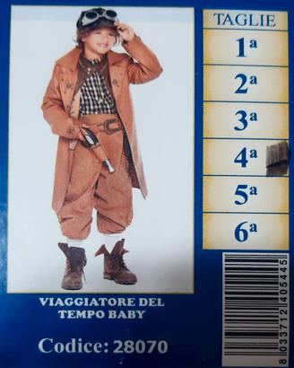 Vestito di Carnevale Viaggiatore del tempo baby