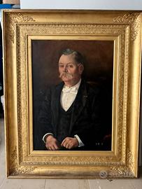 Dipinti d’epoca a olio su tela con cornice oro