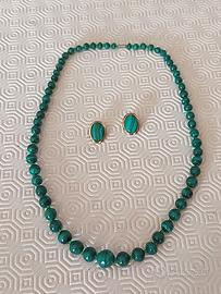 collana e orecchini malachite