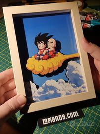 Dragon Ball Z - Goku & Crilin - Quadro 3D