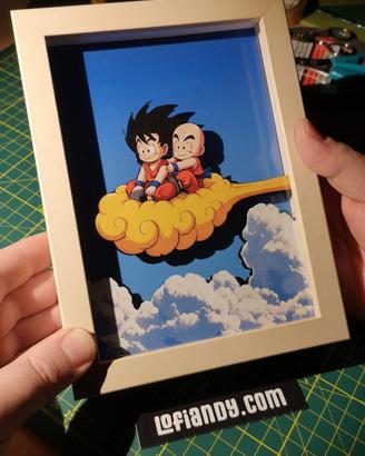 Dragon Ball Z - Goku & Crilin - Quadro 3D