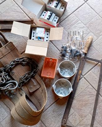 Elettrico, ABB, cinghia di montaggio, scalpelli.