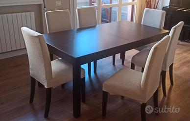 Tavolo ikea 175 x 95.Aperto 260 x 95 + 6 sedie