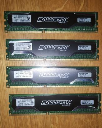 4x4GB Crucial Ballistix Sport DDR3-1600MHz CL9