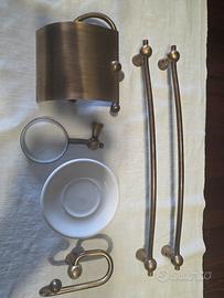Completo accessori bagno in ottone
