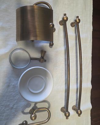 Completo accessori bagno in ottone
