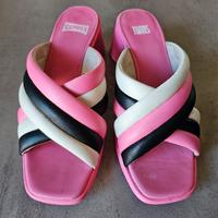 Sandalo da donna in pelle multicolore 