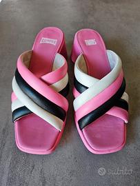 Sandalo da donna in pelle multicolore 