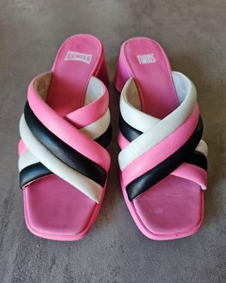 Sandalo da donna in pelle multicolore 