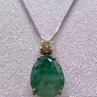 COLLANA ORO 18kt. DIAMANTE YELLOW E SMERALDO 11,50