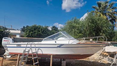 Motoscafo con motore fuoribordo