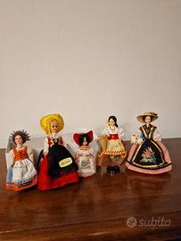 n. 5 bamboline anni 70 ricordi turistici 