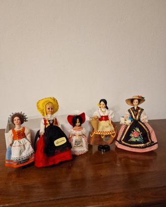 n. 5 bamboline anni 70 ricordi turistici 