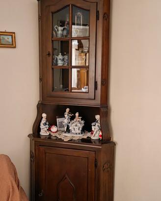 Vetrinetta angolare in legno massello