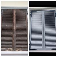 Verniciatura restauro infissi finestre scuri legno