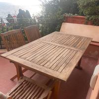 Tavolo da giardino in legno con 4 sedie