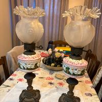 Coppia di lampade da tavolo vintage capodimonte