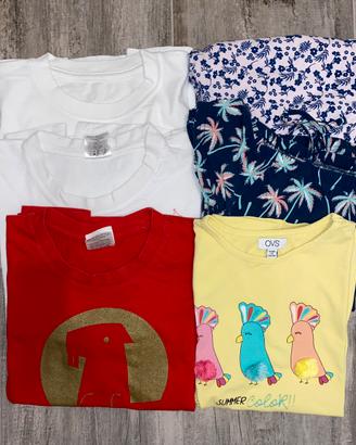 Set bambina 7 anni 6 magliette maniche corte