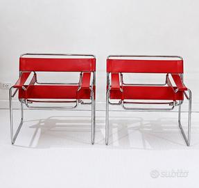 ALIVAR FIRENZE Coppia Wassily 134 in cuoio RED