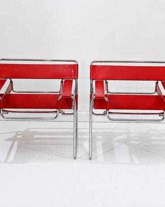 ALIVAR FIRENZE Coppia Wassily 134 in cuoio RED
