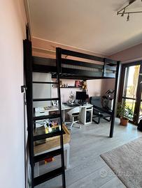 Letto a soppalco Ikea Stora’ con materasso