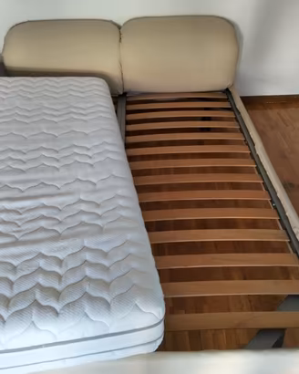 Letto Poliform in vera pelle - doghe legno