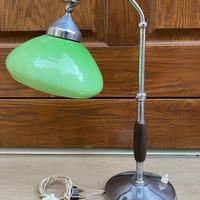 Lampada da tavolo vintage vetro opalina scrivania