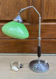 Lampada da tavolo vintage vetro opalina scrivania