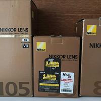 Nikon 50 1.4; 85 1.8 e 105 2.8 macro vr