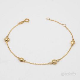 Bracciale in oro giallo 9 kt con palline S.7