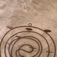 portacandele da parete artistico in ferro battuto