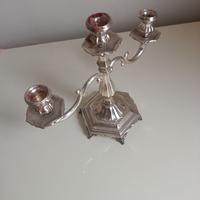 Candelabro a Tre Fiamme Argentato