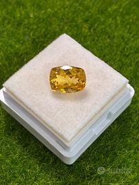 Zaffiro giallo 3.50 ct taglio cushion certificato