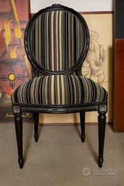 6 sedie stile Luigi XVI in legno nero