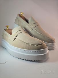Mocassino Pollini Camoscio Beige 44