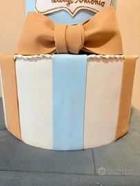 torta finta battesimo