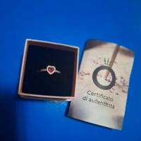 Anello pandora cuore in rilievo rosso scintillante