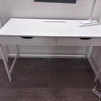 Scrivania IKEA ALEX bianca con 2 cassetti – 132×58